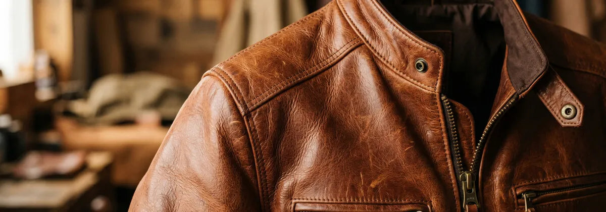 Le Blouson en Cuir Marron pour Homme