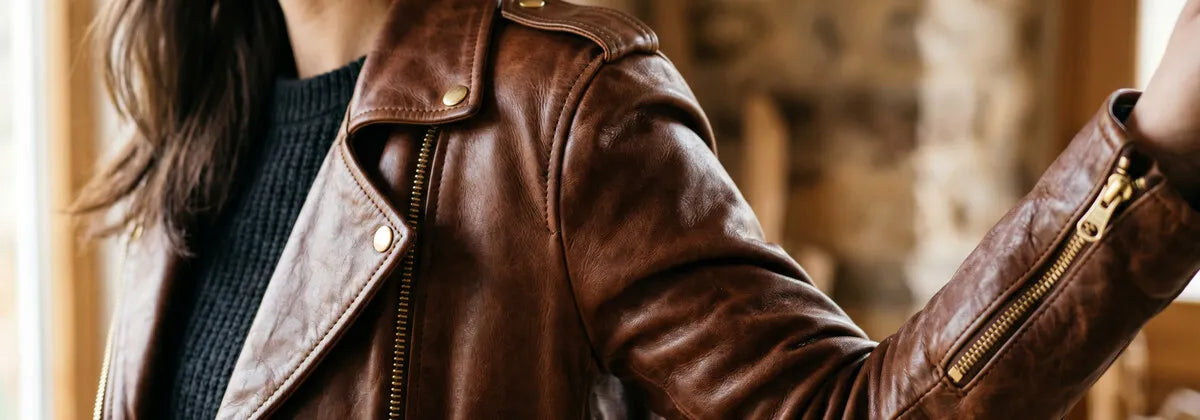 Le Blouson en Cuir Véritable pour Femme
