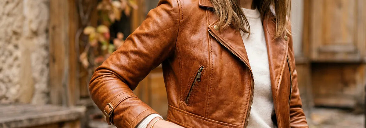 Braune Damen-Lederjacken