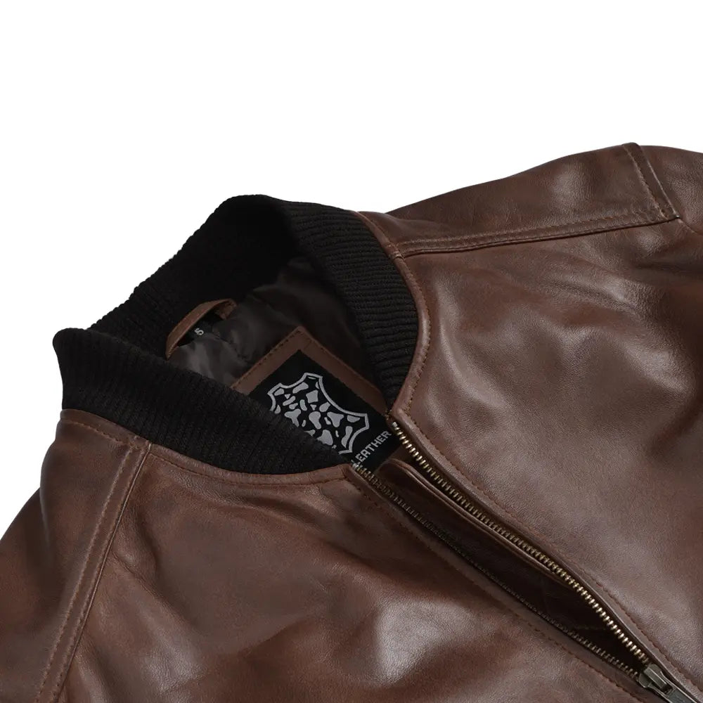 BORD-CÔTE NOIR, CUIR CIRÉ COGNAC